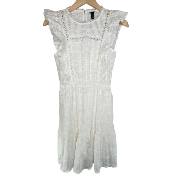 wild fable Dresses & Skirts - NWT Wild Fable Sleeveless White Ruffle Cottage Apron Dress size XS